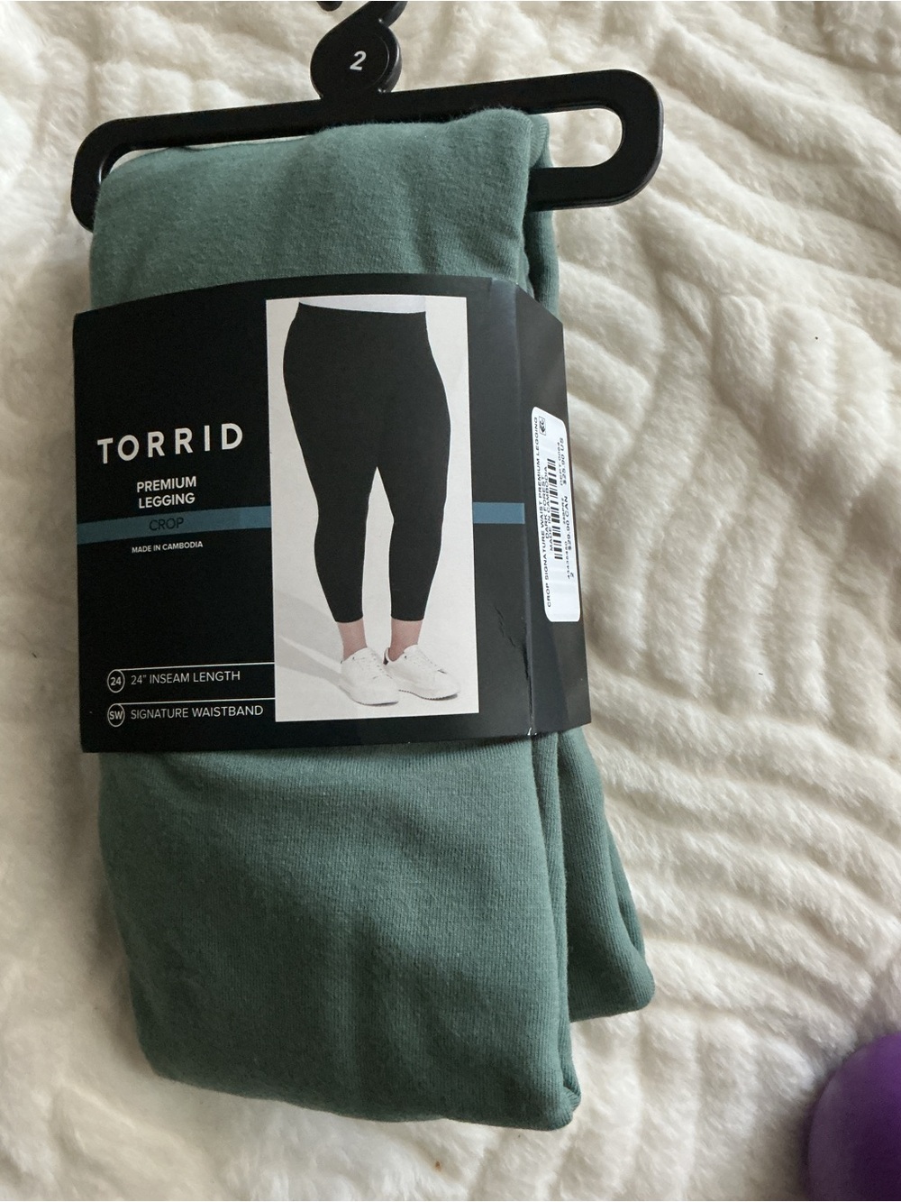 Torrid Crop Leggings in Sage Green
